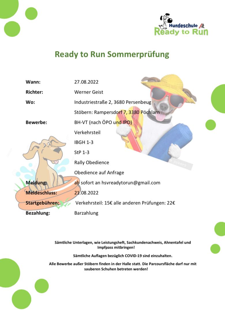 Ready to Run Sommerprüfung 27.08.2022